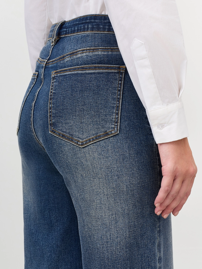 Широкие джинсы с деликатной варкой