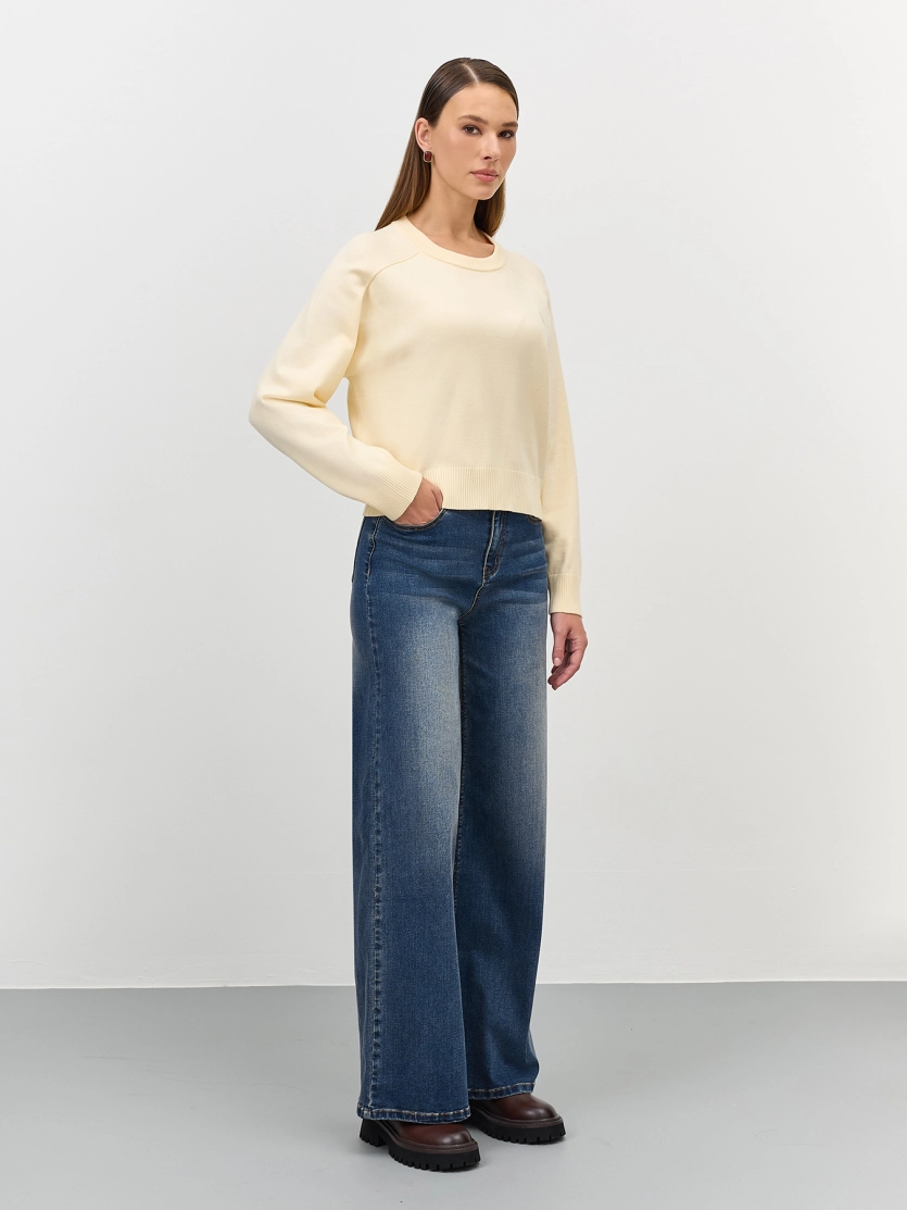 Широкие джинсы с деликатной варкой