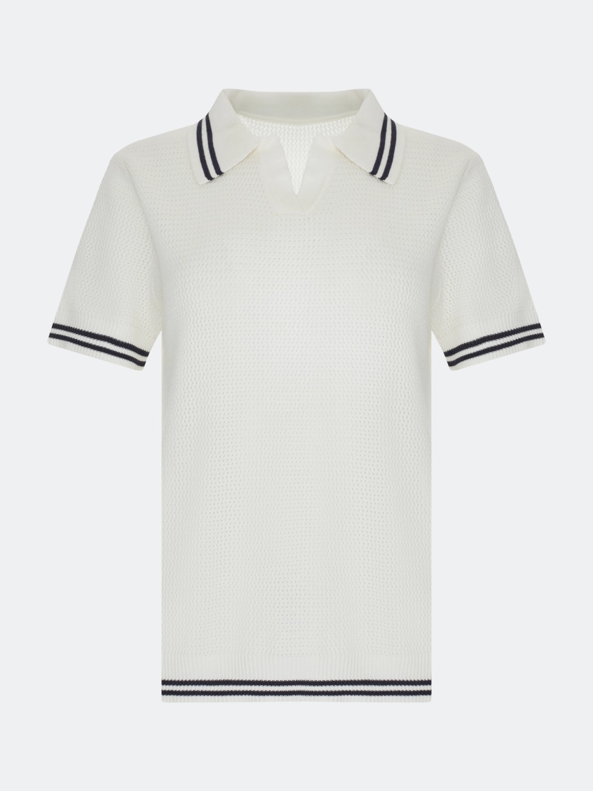 Поло ажурной вязки