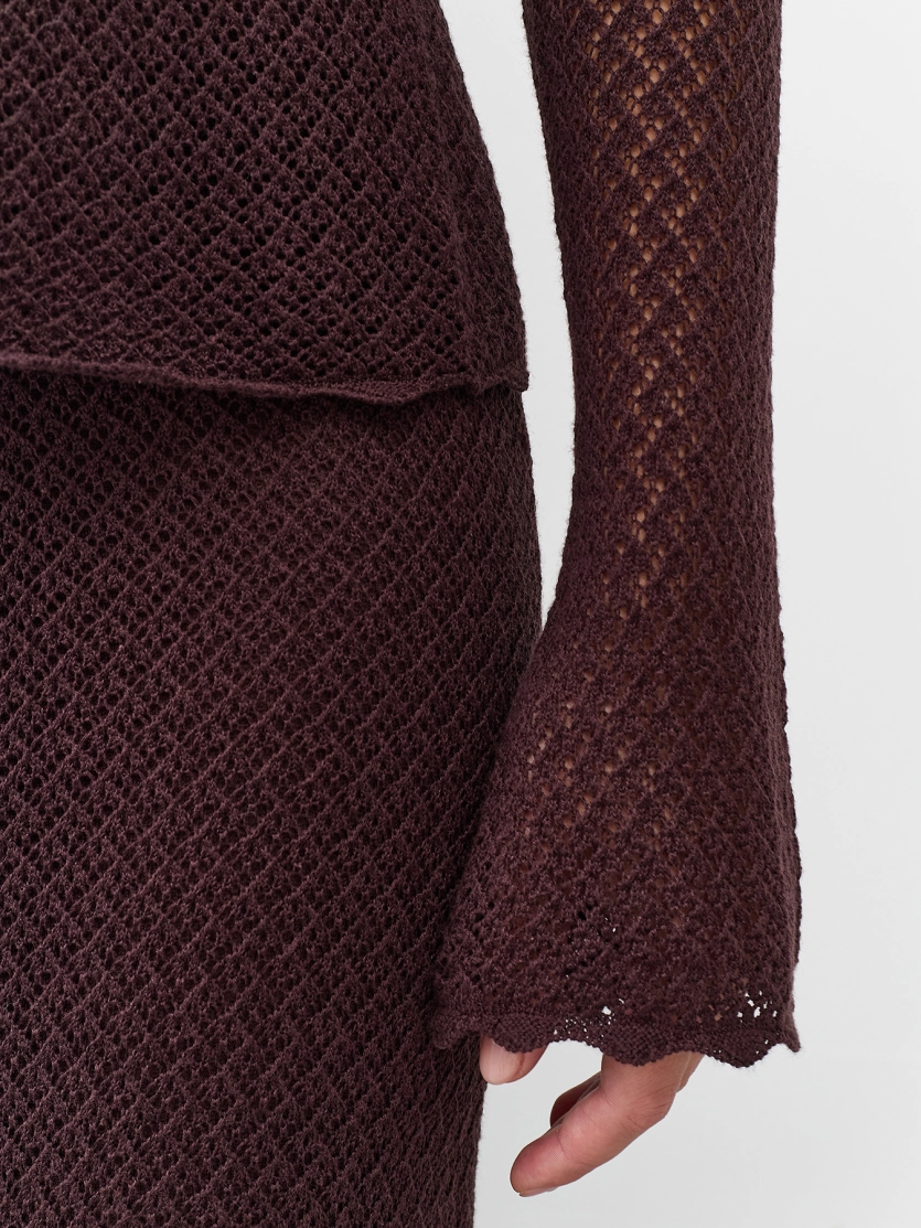 Ажурный полупрозрачный джемпер 