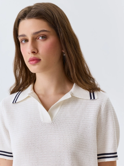 Поло ажурной вязки