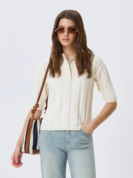 Поло в рубчик из 100% хлопка