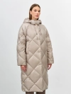 Пуховое пальто из фактурной ткани 