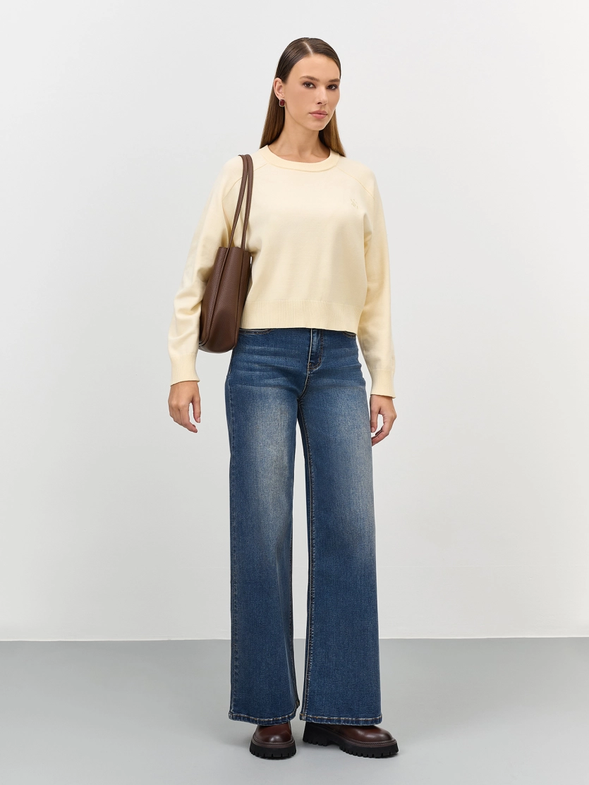 Широкие джинсы с деликатной варкой