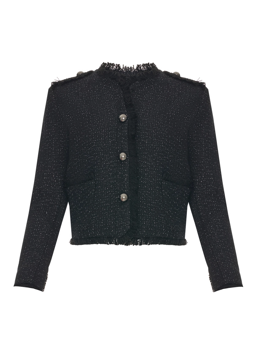 Укороченный жакет из твида