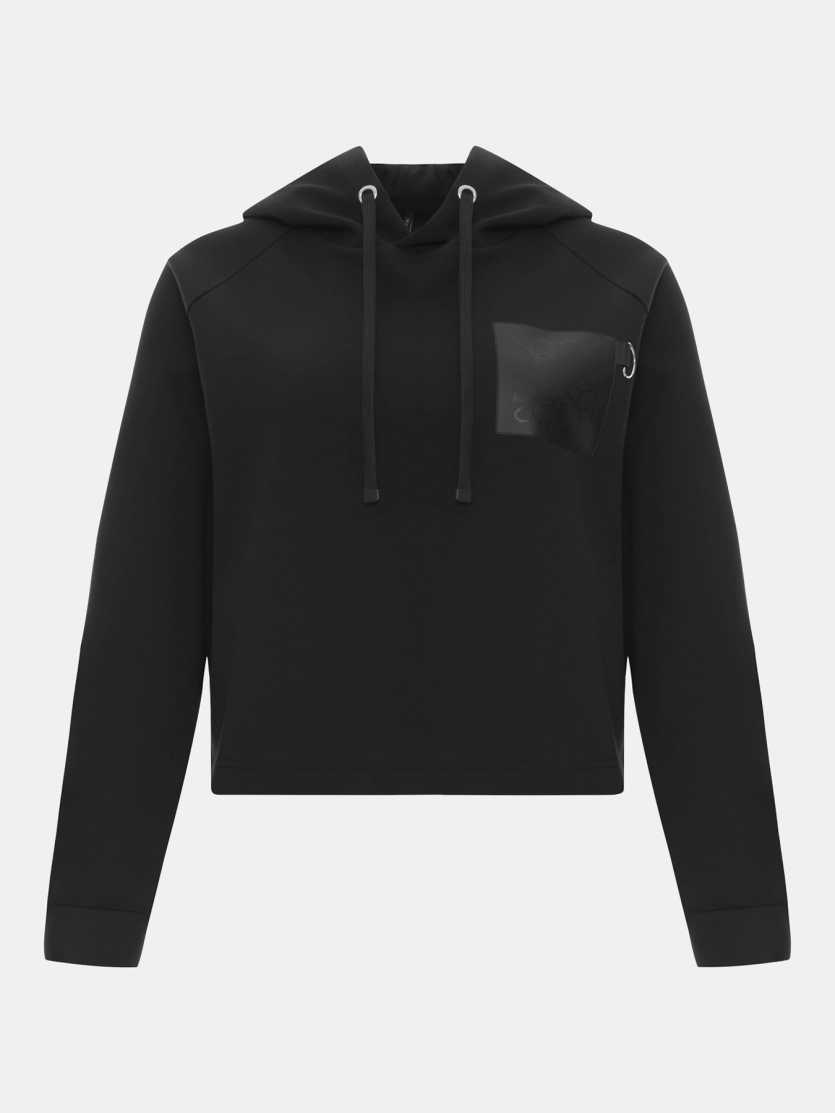 Худи с декором из экокожи