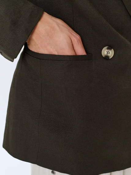 Двубортный льняной жакет 