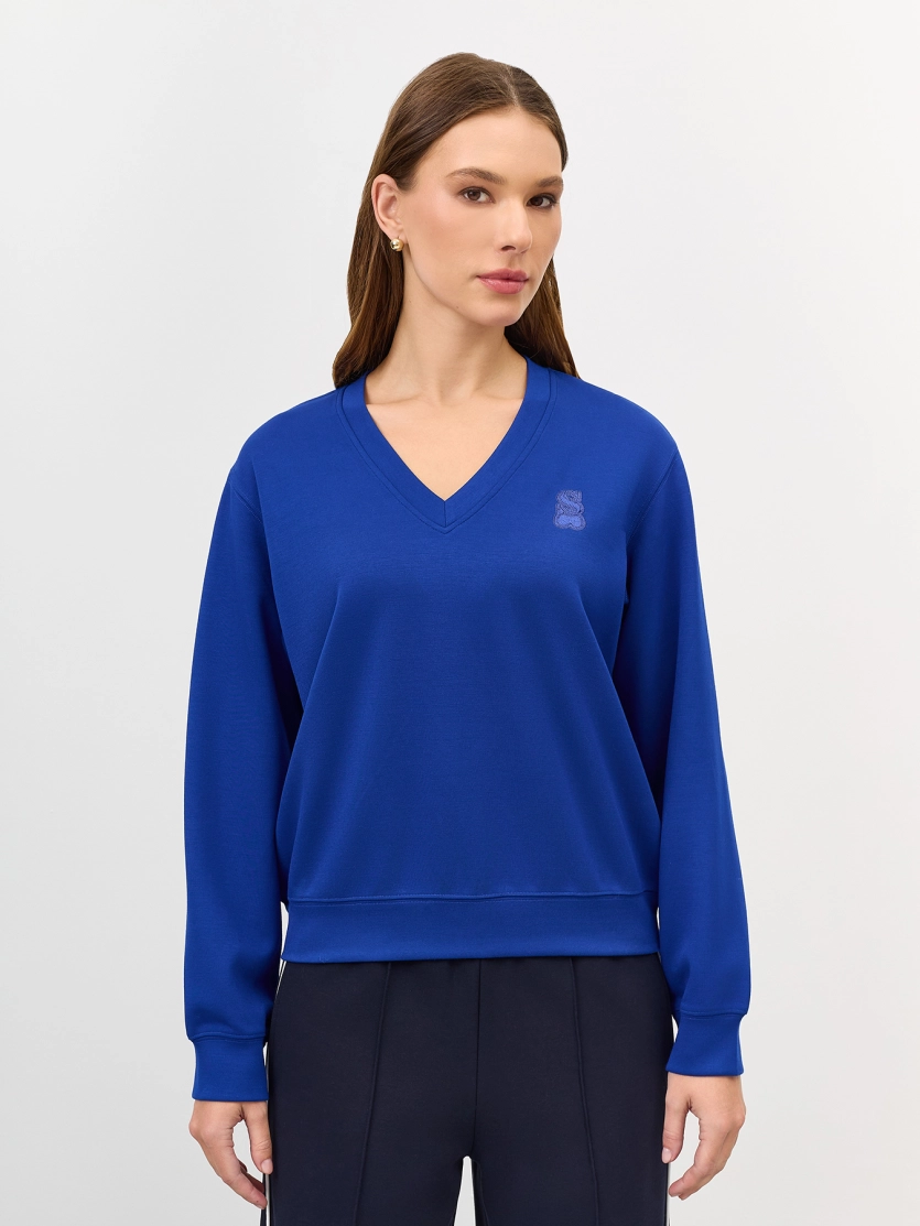 Джемпер из вискозы с V-образным вырезом