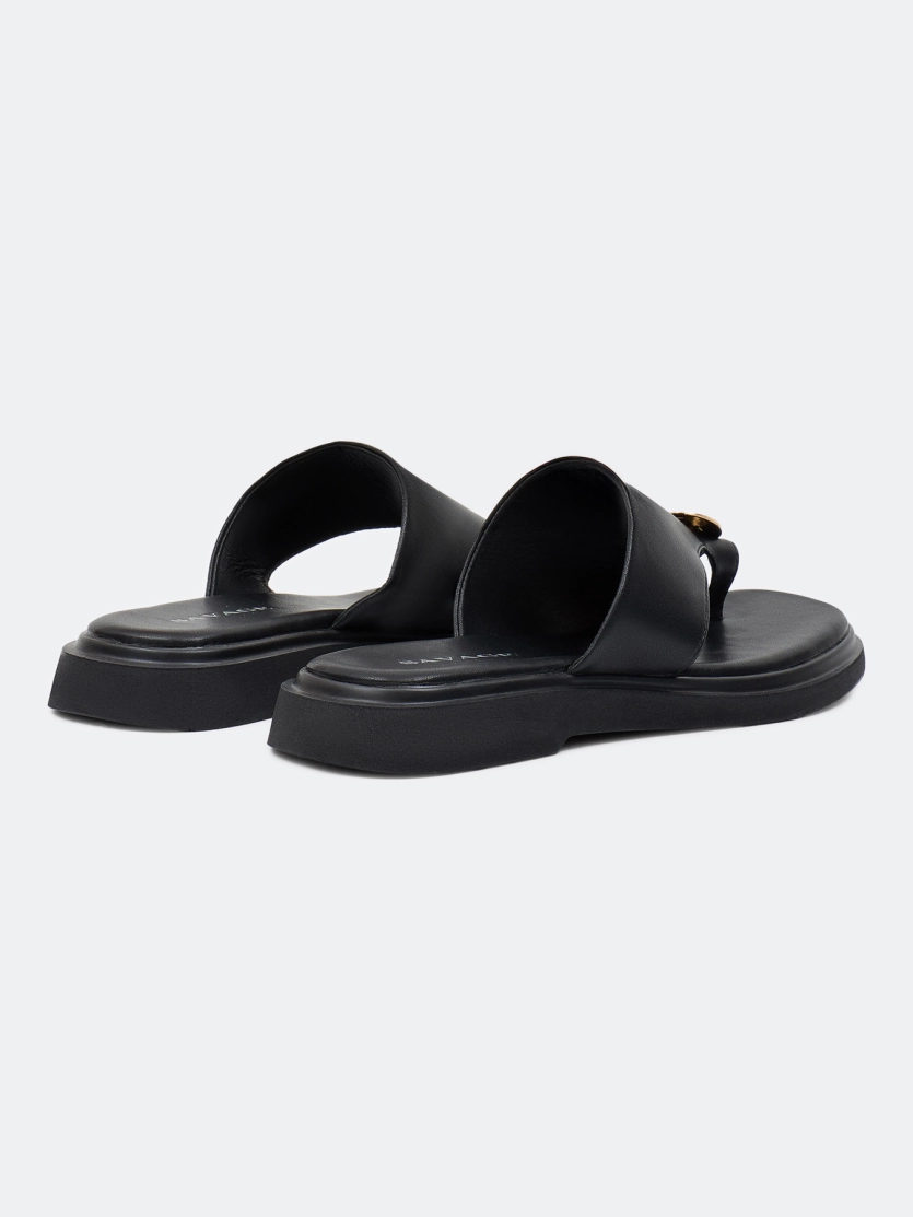 Кожаные сабо на высокой подошве