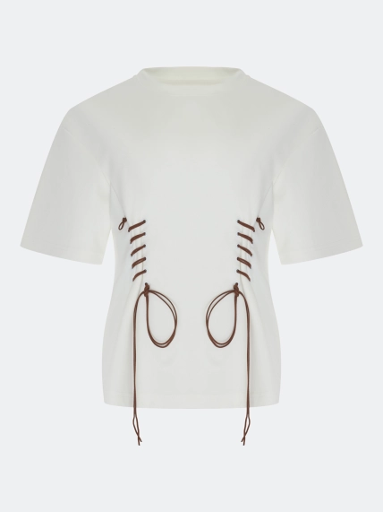 Джемпер с контрастной шнуровкой