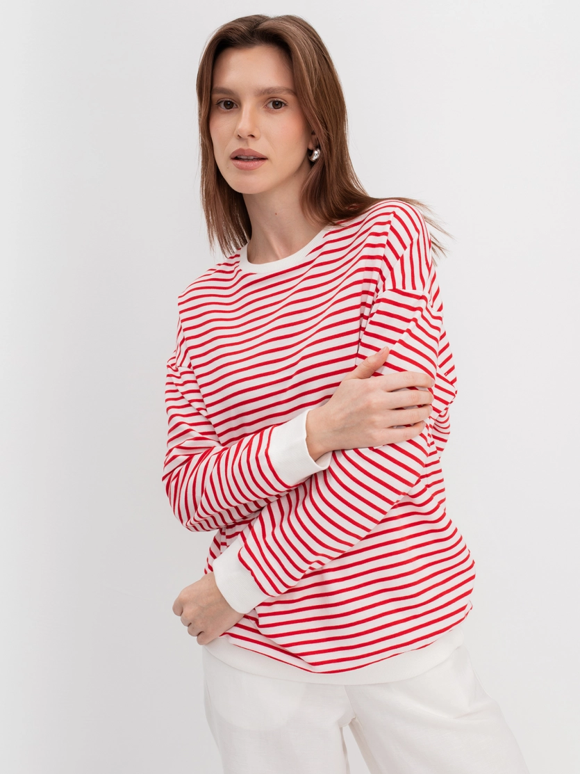 Джемпер oversize в яркую полоску