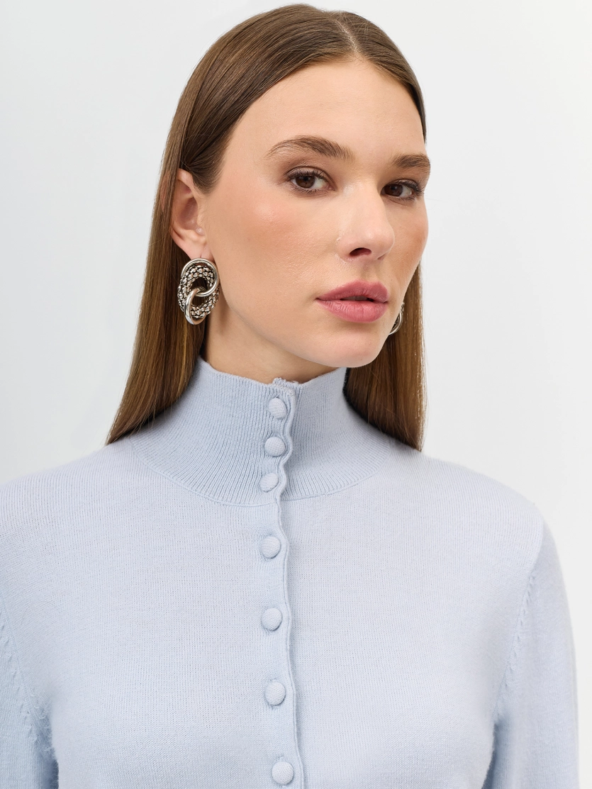 Кардиган с высоким воротником