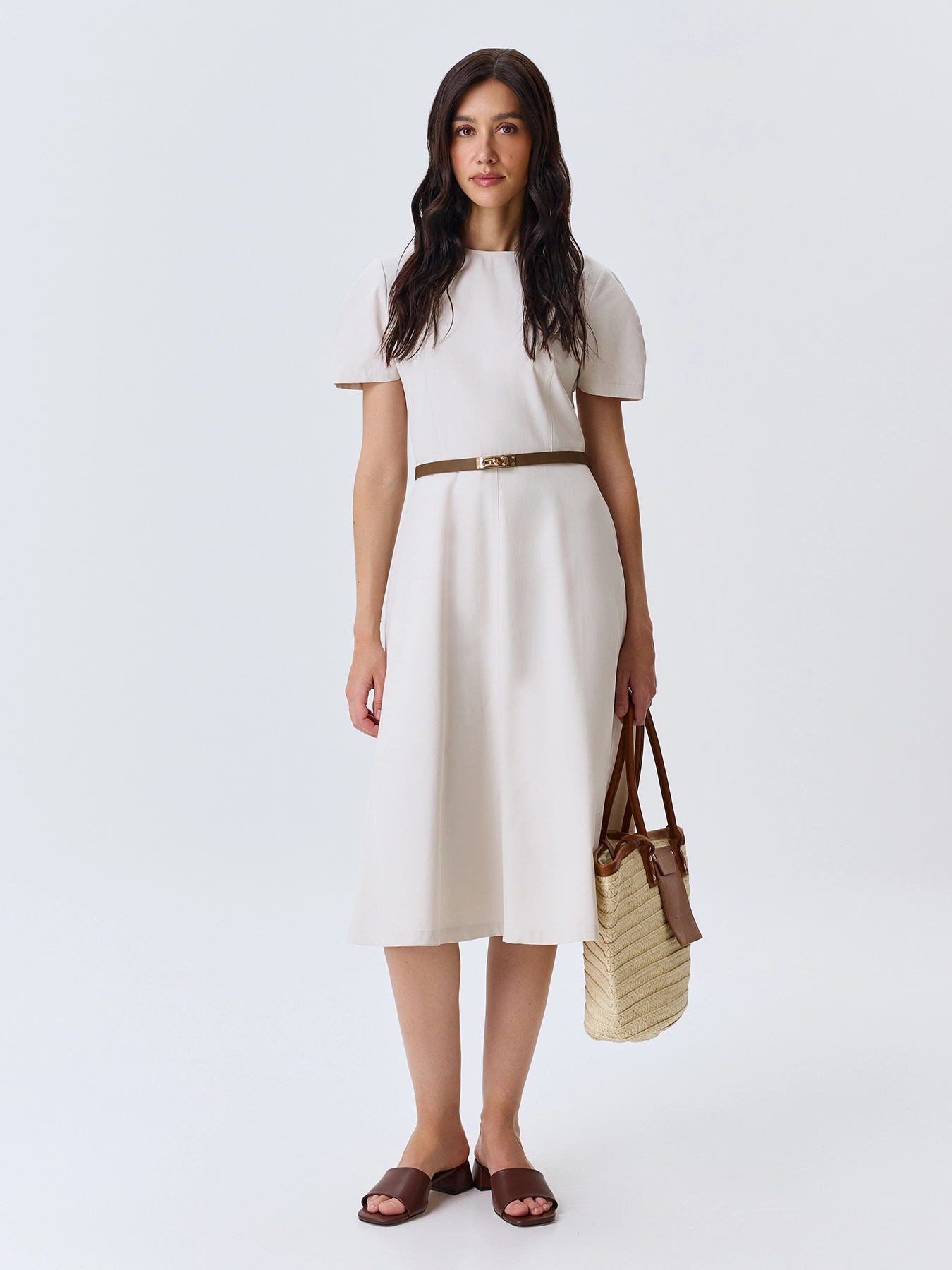 Платье из тенселя с ремнем SAVAGE