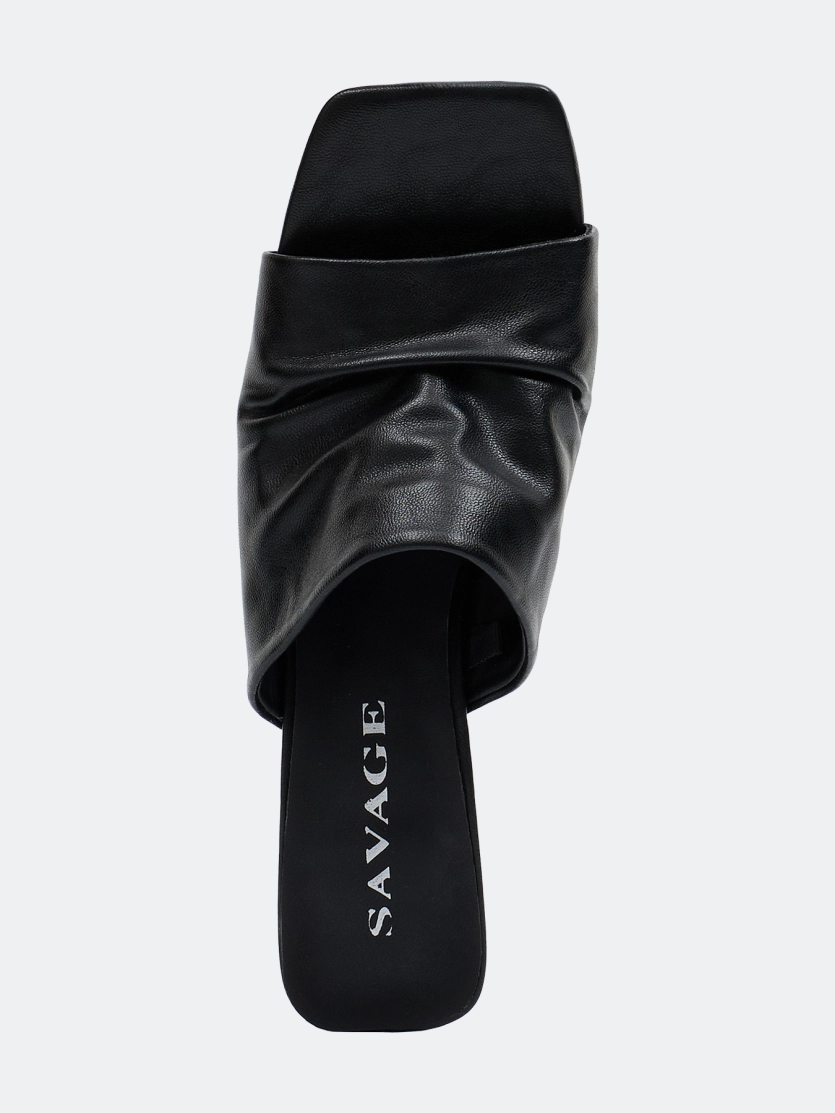 Сабо из эко кожи с квадратным мысом