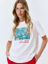 Oversize футболка с вышивкой и принтом