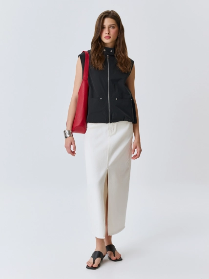 Белая джинсовая юбка из 100% хлопка