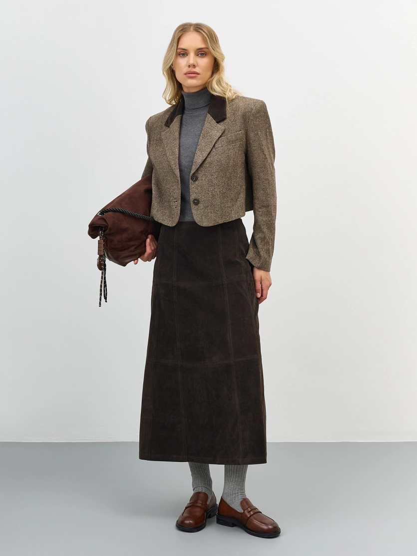 Укороченный жакет из твида