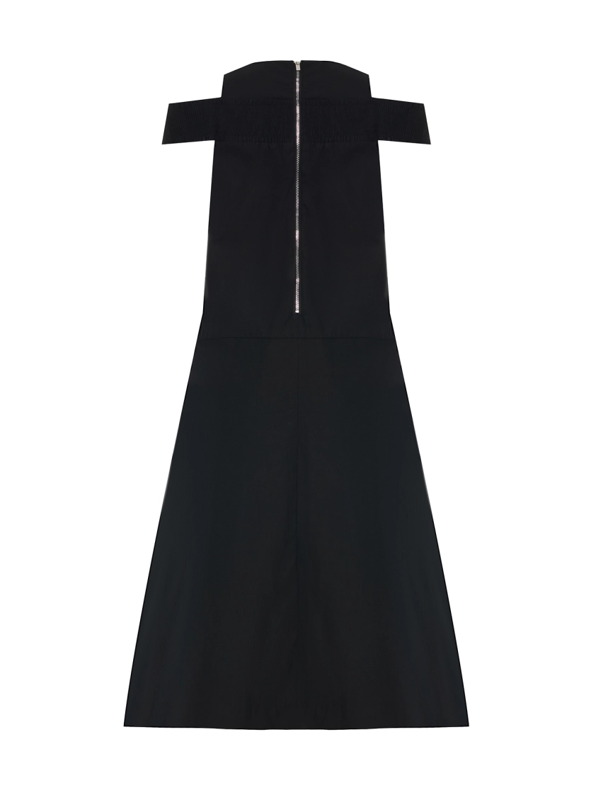 Хлопковое платье с акцентом на плечах