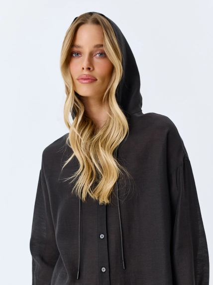 Oversize рубашка с капюшоном