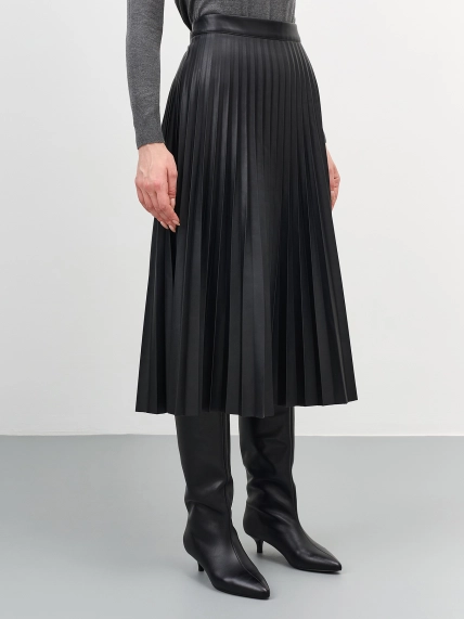 Юбка-плиссе из экокожи