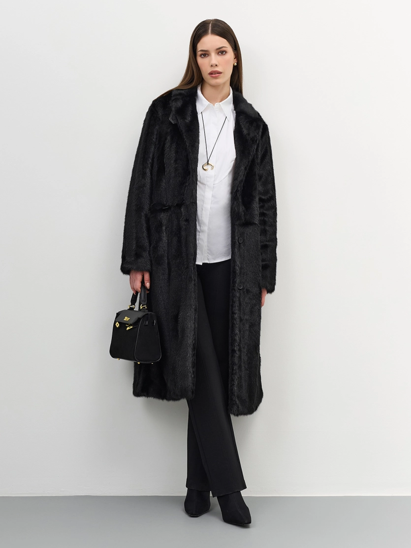 Шуба из искуственного меха норки