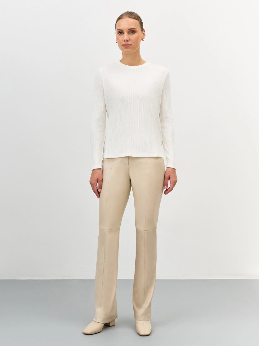 Лонгслив из ажурного трикотажа