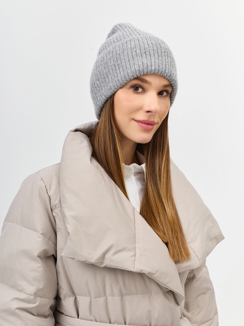 Шапка бини с широким отворотом