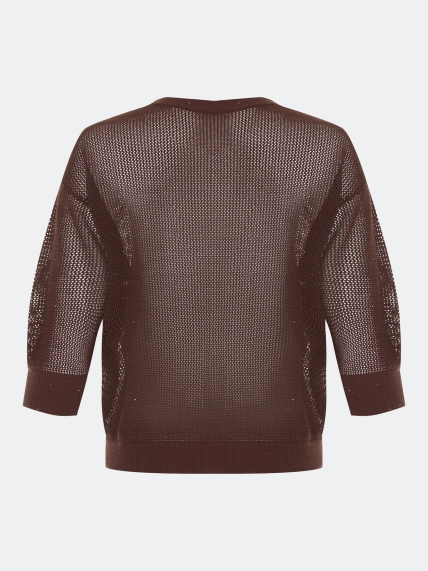 Ажурный джемпер с мерцающими пайетками