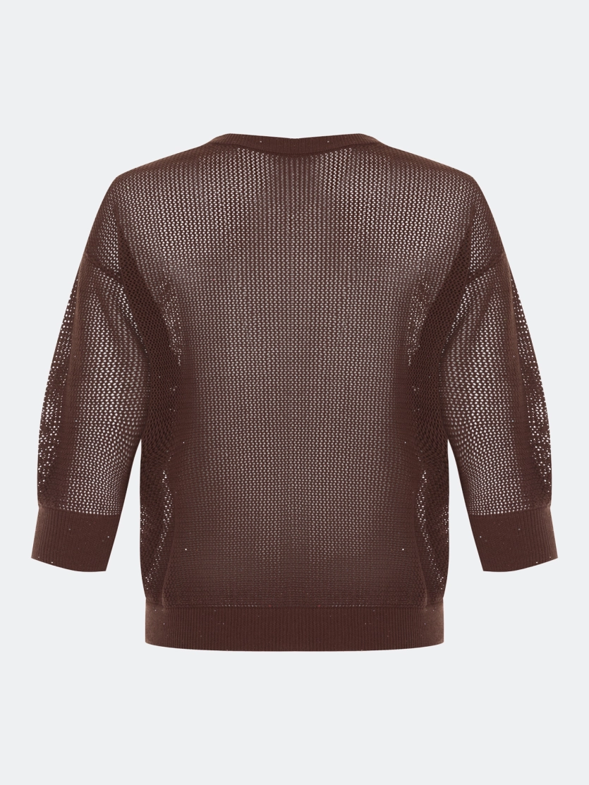 Ажурный джемпер с мерцающими пайетками