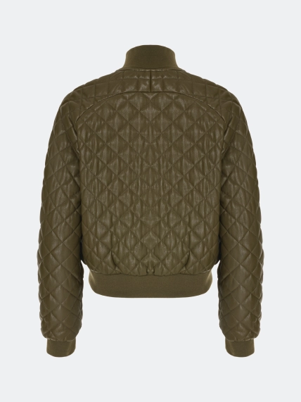 Стеганый бомбер из эко кожи