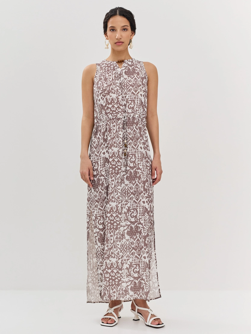 Платье макси  с этническим принтом
