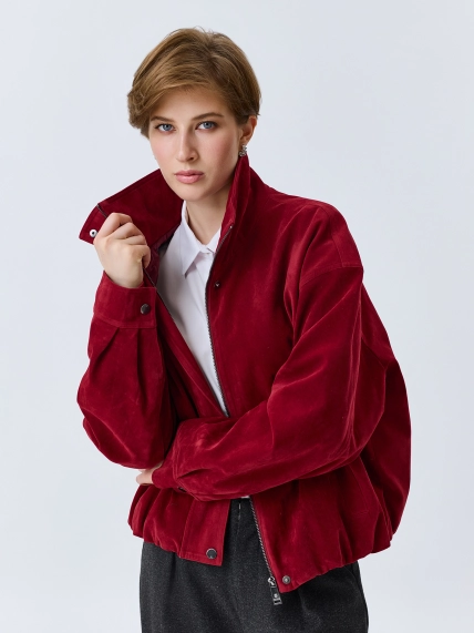 Oversize бомбер из искусственной замши