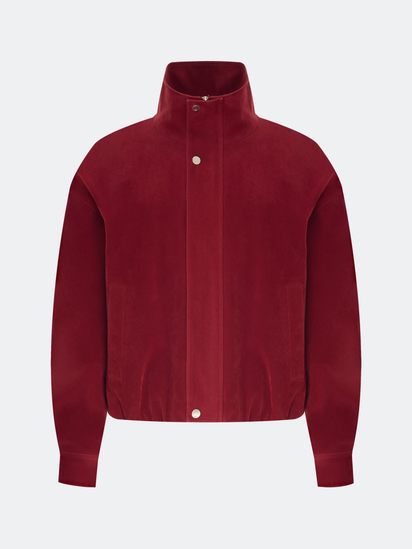 Oversize бомбер из искусственной замши