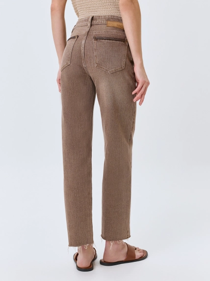 Бежевые джинсы с  варкой