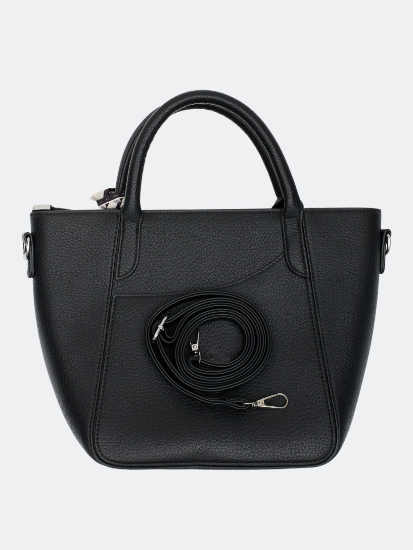 Сумка из эко кожи с яркой лентой