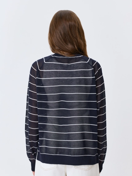 Полупрозрачный джемпер в тонкую полоску