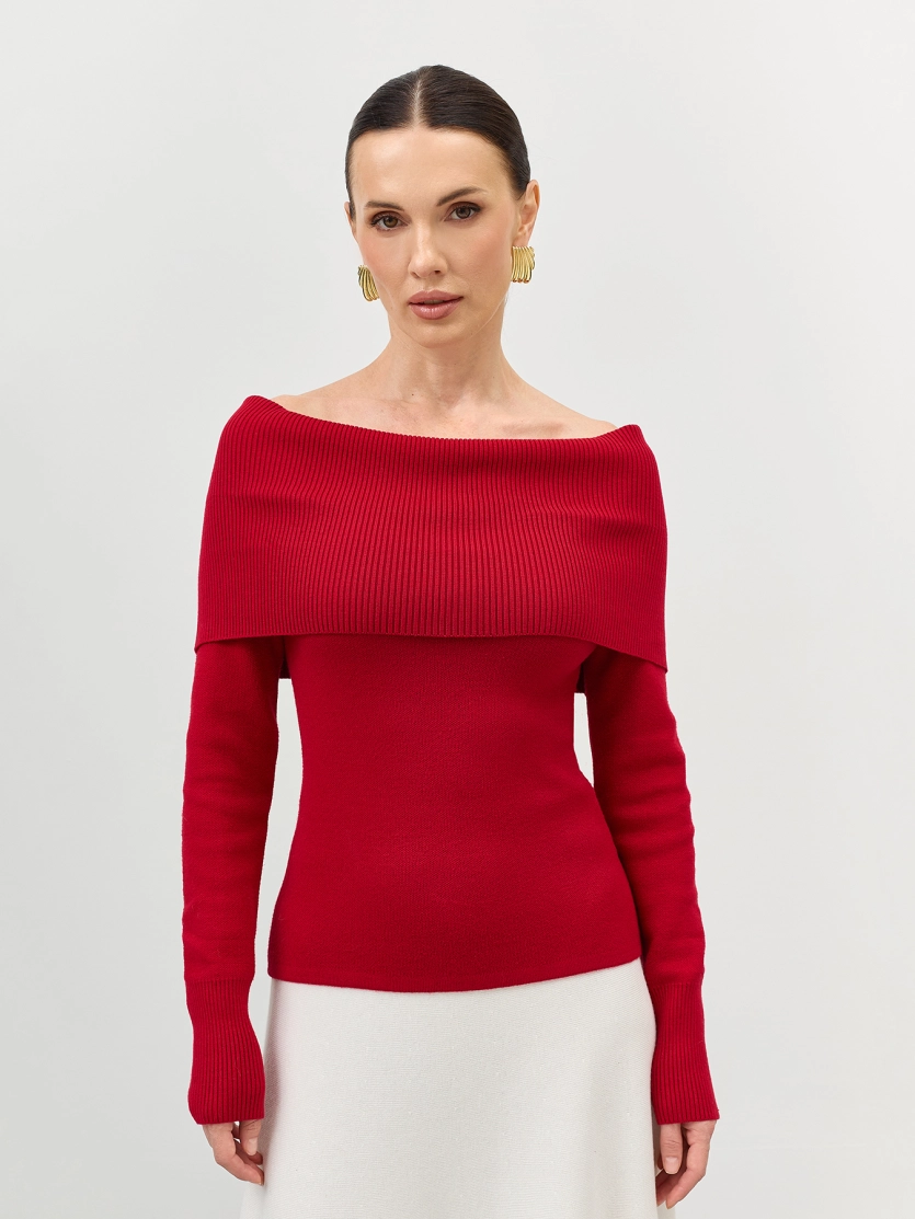 Джемпер с открытыми плечами