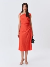 Платье-миди с асимметричным вырезом