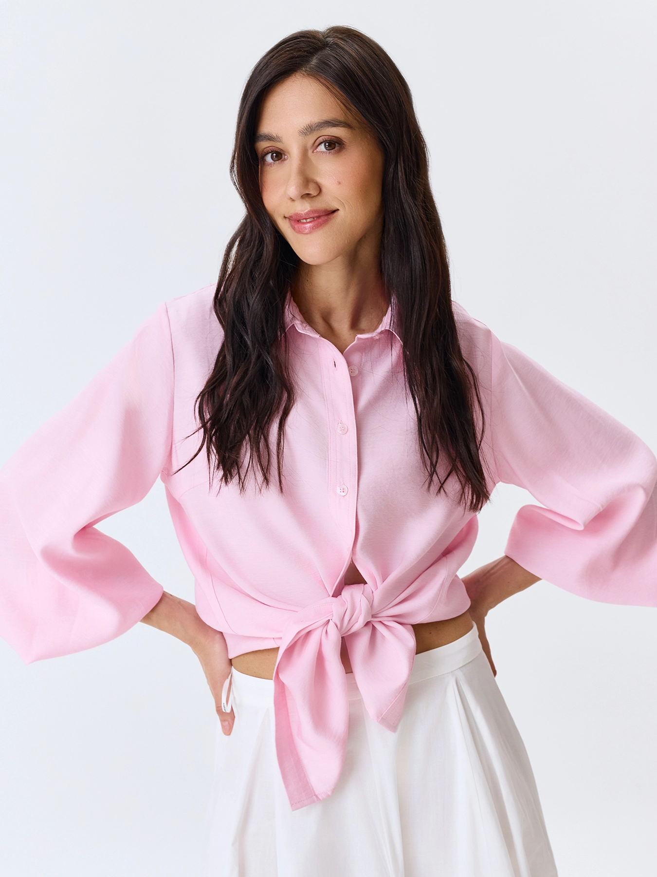 Блузка из вискозы цвета Baby pink SAVAGE