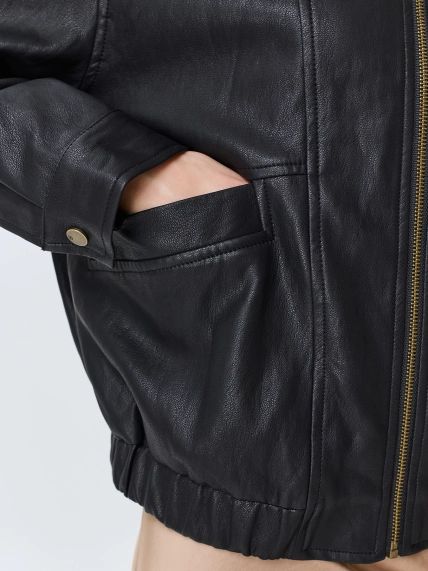 Куртка из эко кожи с воротником-стойкой