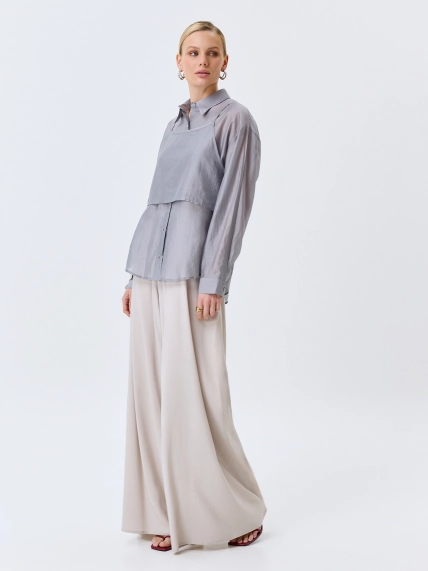 Комбинированная блузка из тенселя