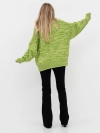 Меланжевый свитер с высоким воротником в цвете лайм