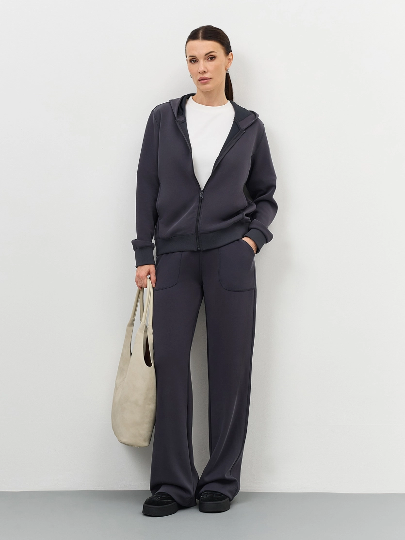 Брюки из смесового модала с широким поясом