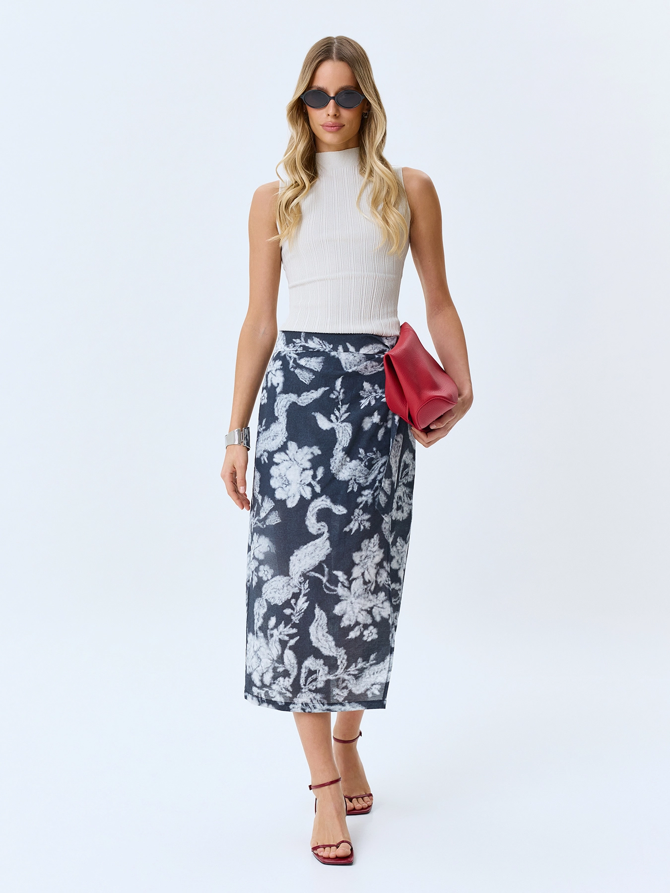 Юбка-миди с имитацией запаха SAVAGE