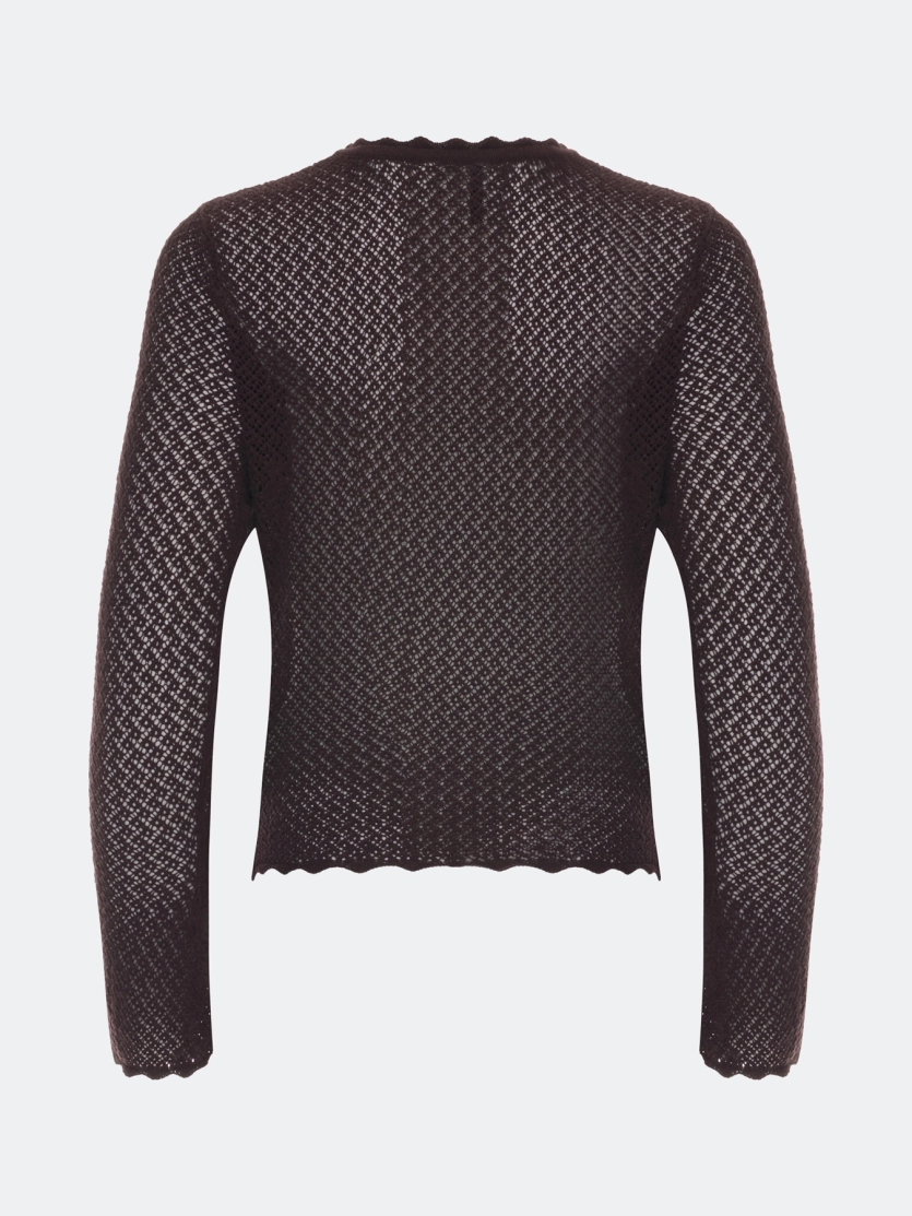 Ажурный полупрозрачный джемпер 