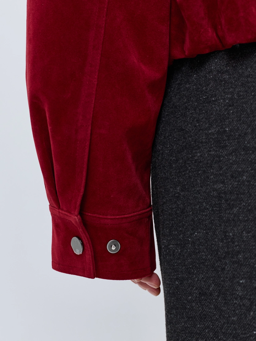 Oversize бомбер из искусственной замши