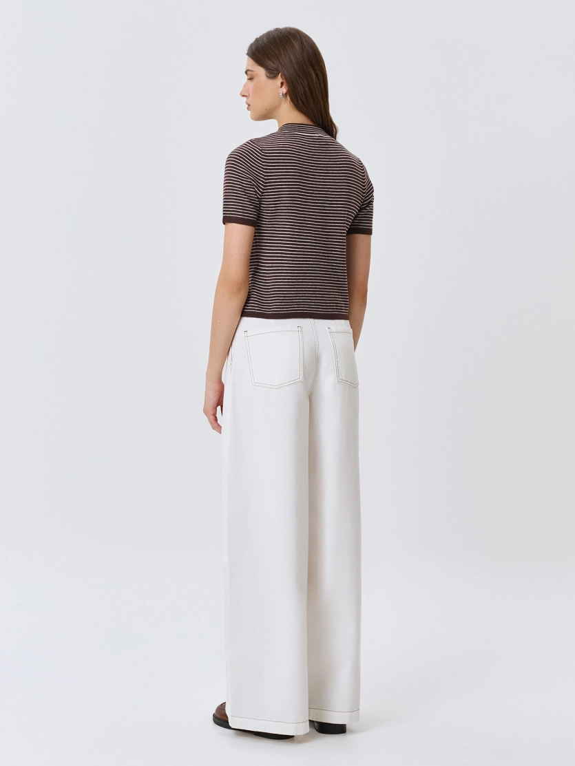 Джинсы палаццо с акцентными складками