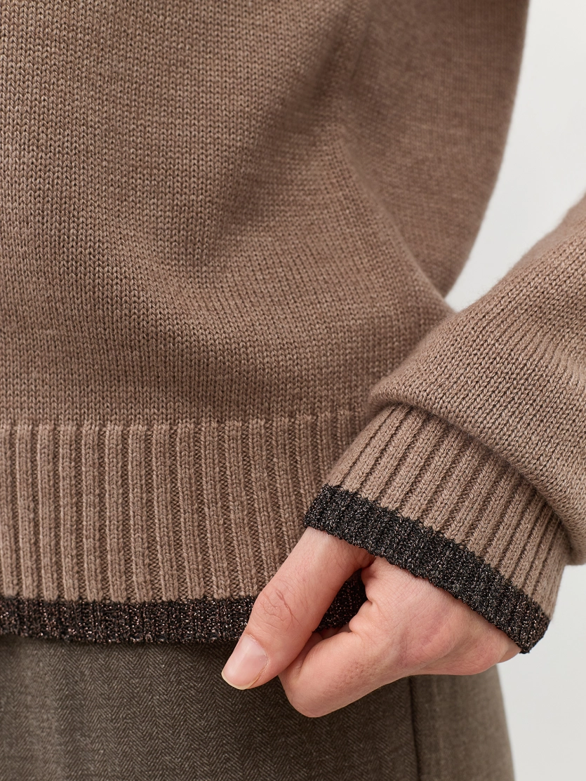Вязаный джемпер с контрастным кантом