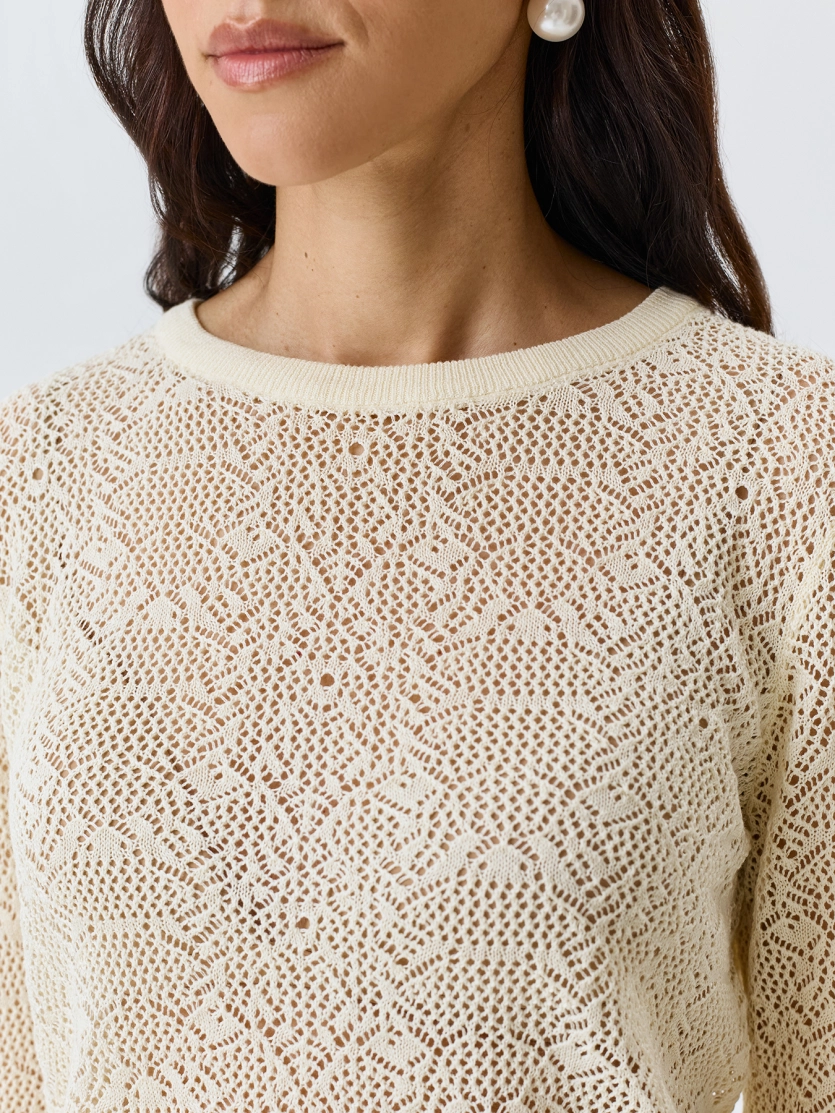 Ажурный вязаный  джемпер 