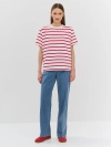 Хлопковая футболка Oversize в яркую полоску